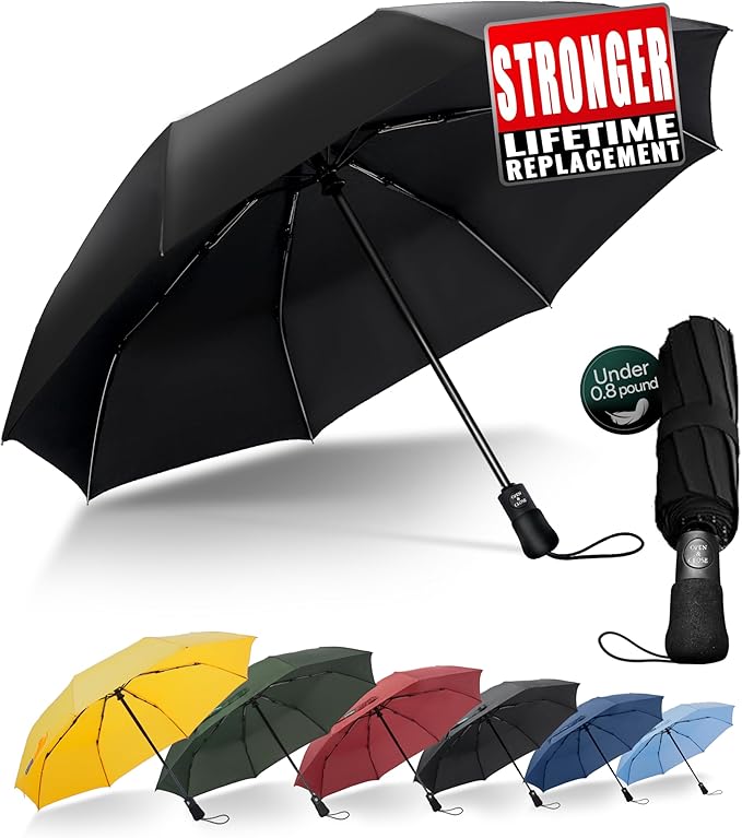 Travel Compact Umbrella Windproof - Portable Automatic for Rain, Folding Umbrella for Men and Women, Portable 210T Fabric