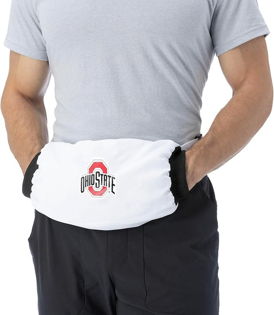 Northwest NCAA Ohio State Buckeyes Hand Warmer with Adjustable Waist Strap, Officially Licensed Cold Weather Hand Muff for College Sports, Outdoor Sports, Insulated Pocket, Polyester, 7 x 15 in