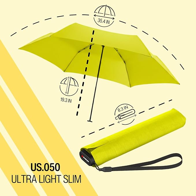 Knirps US.050 Ultra Light Pocket Size Manual Rain Umbrella with Carrying Case