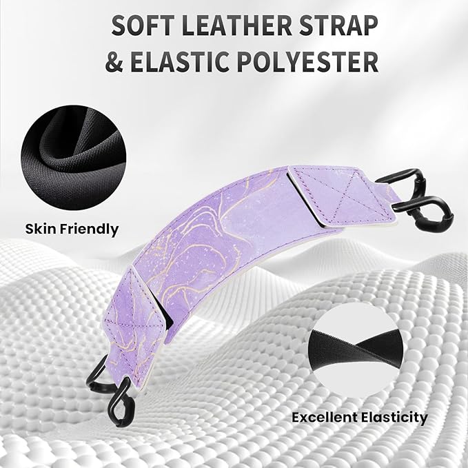 MoKo 2 Pack Security Hand Strap for 6-8" eReaders Fire Tablet-Kindle/Kobo/Voyaga/Lenovo/Sony E-Book Tablet,High-Elasticity Versatile Hand Strap Lightweight Finger Grip Holder,Taro Purple+Lavender Trim