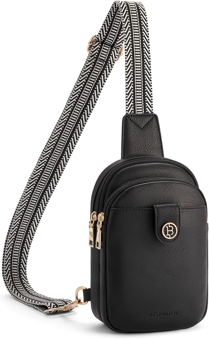 BOSTANTEN Sling Bag Crossbody Bags for Women Trendy Crossbody Purse Leather Chest Bag