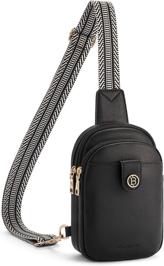 BOSTANTEN Sling Bag Crossbody Bags for Women Trendy Crossbody Purse Leather Chest Bag