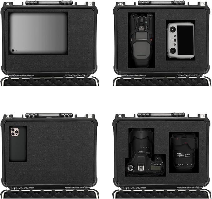 Mayouko 16" Waterproof Plastic Toolbox with Foam Insert, 16" x 13.2" x 7", IP67 Lockable Storage Box, Customizable Foam, Shockproof Hard Case Weatherproof Container, Protective Hard Camera Case