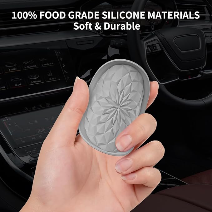ME.FAN Car Cup Coaster [4 Pack] Silicone Car Coasters/Cup Mats - 2.75In Universal Non-Slip Recessed Car Interior Accessories - Car Cup Holder Insert Coasters Light Grey
