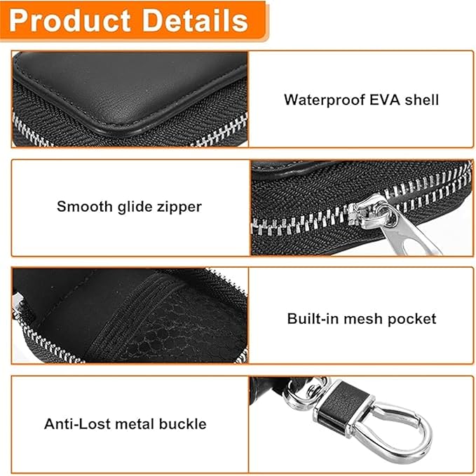 Earbud Case, Headphone Storage Case for AirPods 4/1/2/3/Pro 2, PU Leather Zipper Carrying Pouch Earbuds Bag with Keychain for Wireless Earphones, Wired Headphone & USB Cable - EJB 1 PCS Brown