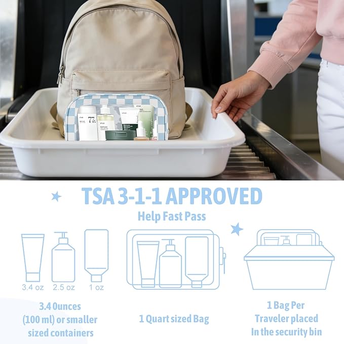 YOPCDJ 3PCS Clear Toiletry Bag, TSA Approved Travel Makeup Pouch with Zipper for Cosmetics and Toiletries, Diaper Bag Organizer Pouch Set, Women's Purse Organizer and Clear Car Bag