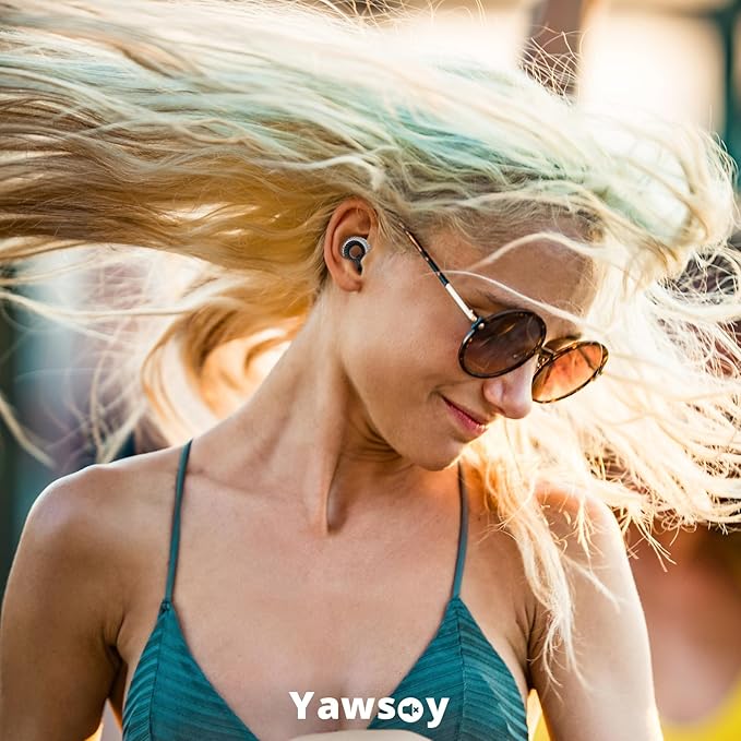 Yawsoy Concert Ear Plugs 2.0, 2 Pairs High Fidelity Noise Cancelling Ear Plugs, Hearing Protection for Concerts, Musicians, Live Events, Sports & DJs, 20dB Noise Reduction Earplugs (Black)