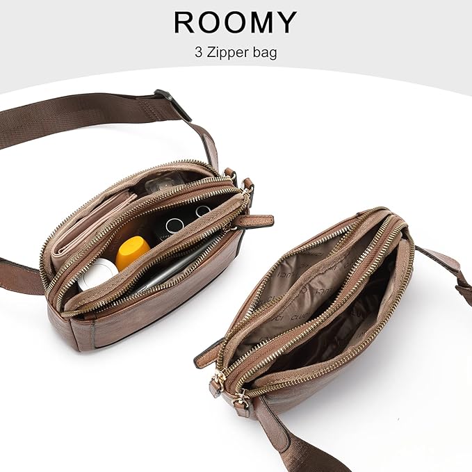 CLUCI Fanny Packs for Women Cross body, Belt Bag for Women, Mini Everywhere Crossbody Waist Bag Adjustable Strap, Vegan Leather Women's Fanny Pack