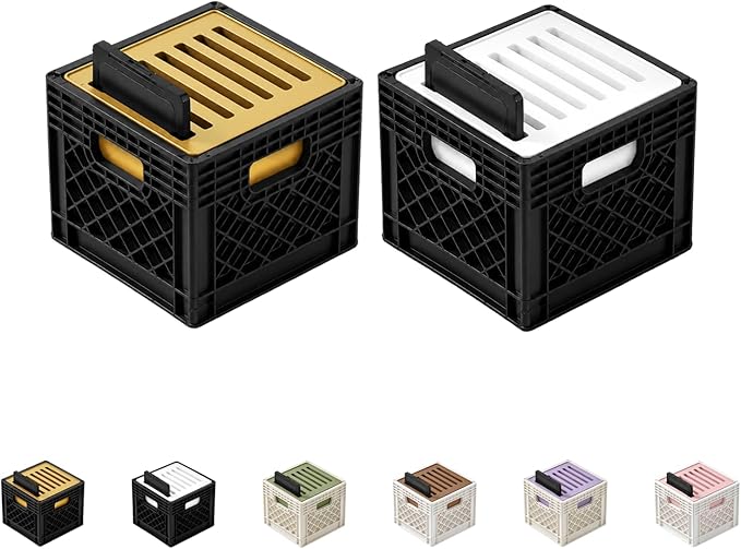 Mini Milk Crate SD Card Holder, Compact 8 Slot Memory Card Organizer for SD SDHC SDXC Cards, Portable Camera Card Storage Case for Desk Setup, Travel, Photography Gear and Workspace (C Set, SD)