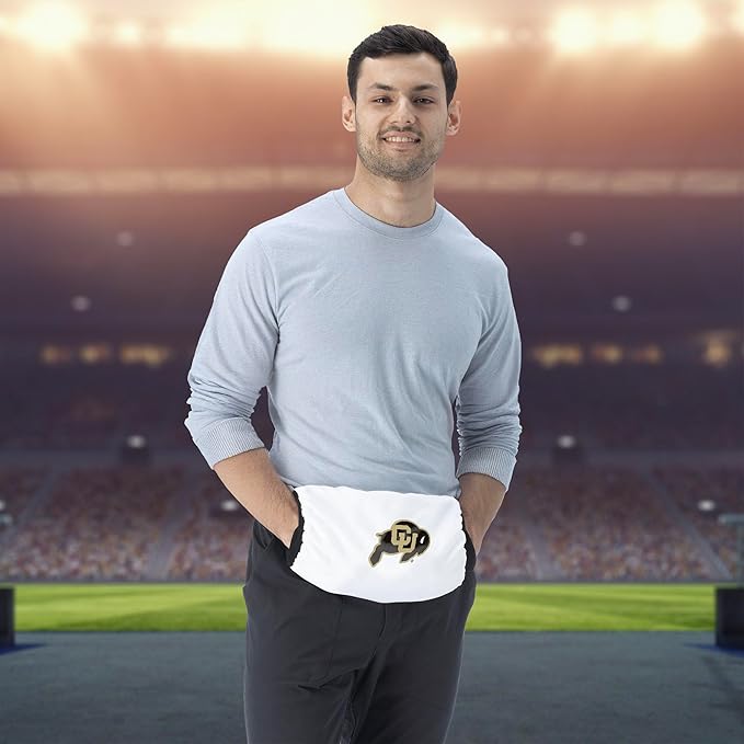 Northwest NCAA Colorado Buffaloes Hand Warmer with Adjustable Waist Strap, Officially Licensed Cold Weather Hand Muff for College Sports, Outdoor Sports, Insulated Pocket, Polyester, 7 x 15 in