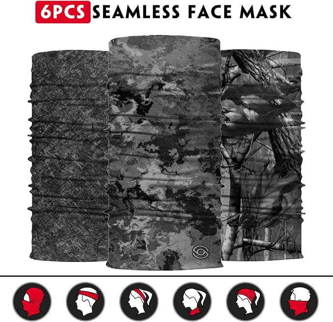 Neck Gaiter for Men Women Headwear Bandana Head Wrap Face Scarf Mask Cover Warmer Balaclava-Seamless & Versatile