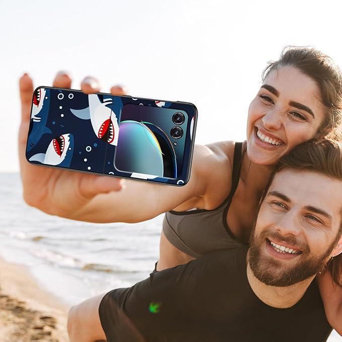 for Motorola Moto Razr Plus 2024 Case,for Moto Razr 50 Ultra Case Cute Slim Hard PC Thin Anti-Scratches Shockproof Protective Phone Cover for Motorola 50 Ultra,Cartoon Shark
