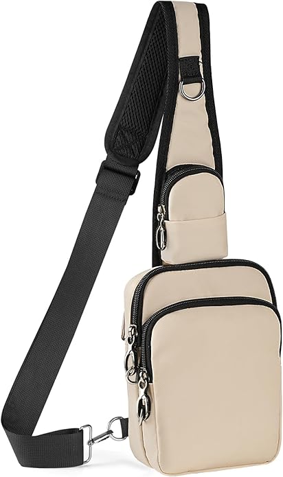 BROADREAM Sling Bag, Crossbody Bag with Anti-Theft Lock Zipper, RFID Blocking & Water Resistant for Travel Work Sport