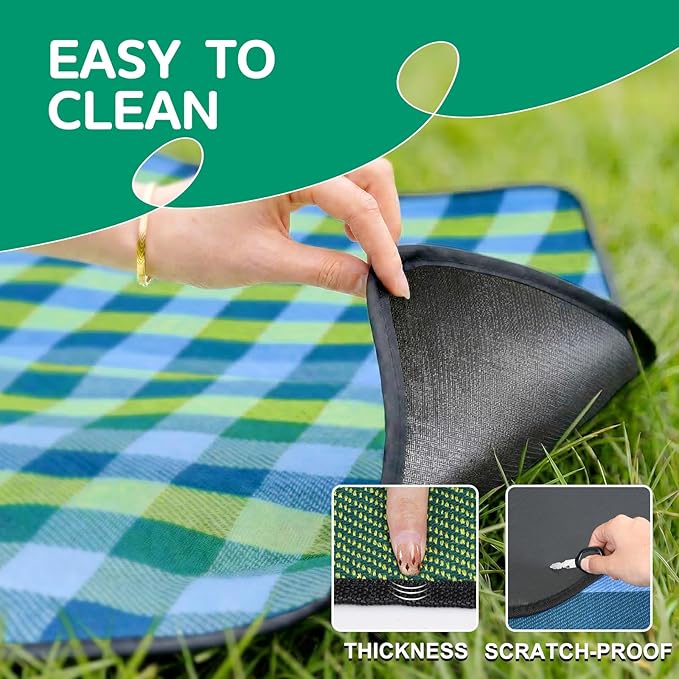 Waterproof Picnic Blanket Beach Outdoor Camping Mat Extra Large Foldable Cute Big Travel Essential Accessories Gift Park Patio Lawn Garden Grass Ground Play Music Festival Concert Must Have
