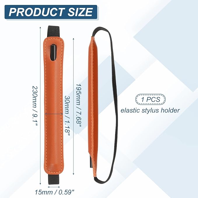 PATIKIL Stylus Holder for Tablet, Universal Pen Sleeve Retractable Stylus Pen Holder Elastic Pencil Pocket Case Protective Pouch for Tablet Case Notebook, Orange