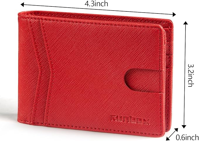 RUNBOX Wallet for Men -Slim Rfid Leather Mens Bifold Novelty Wallets 2 ID Window With Gift Box Men's Accessories | Slim