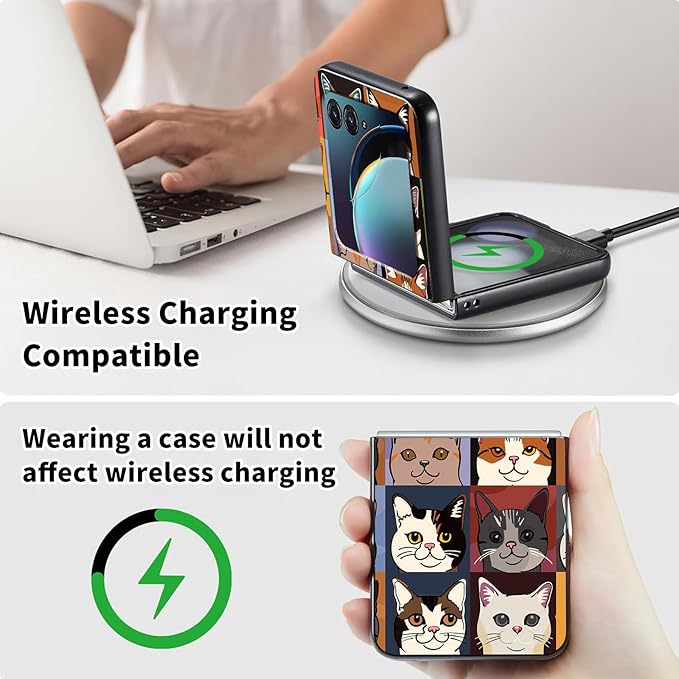 for Motorola Razr 2025 Case,for Moto Razr 60 Phone Case Cute Slim Hard PC Ultra-Thin Anti-Scratches Shockproof Protective Phone Cover,Cartoon Cat