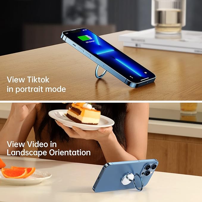 Syncwire Cell Phone Ring Holder Stand, 360 ° Rotation Finger Ring Kickstand Polished Metal Phone Grip Compatible with iPhone, Samsung, LG, Sony