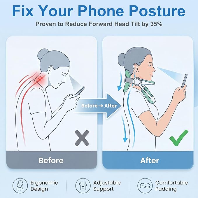 Neck Brace for Neck Pain and Support, 360°Adjustable Cervical Collar for Home Use, Neck Hump Corrector Neck Decompression Devices for Forward Head Neck Posture Corrector