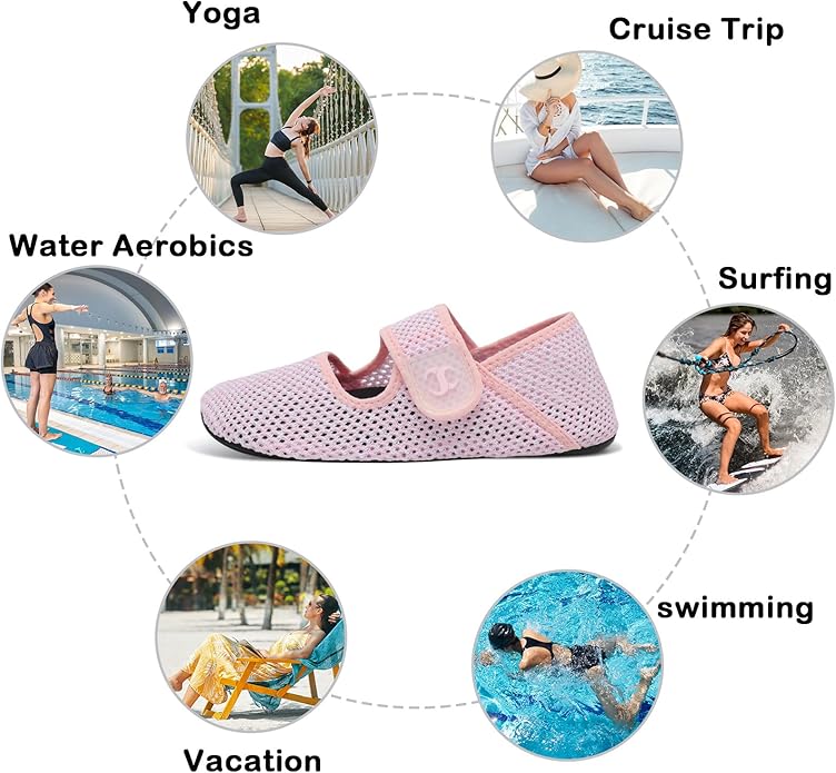 Water Shoes for Women Men Barefoot Beach Swim Aqua Socks Summer Wide Slides Sandals Quick Dry Pool River Sea Sock Shoes