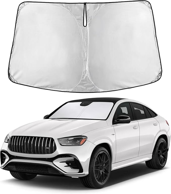 Autovir Windshield Sun Shade Fit for 2012-2023 2024 2025 Mercedes Benz GLE Sunshade, Front Car Window Shades Sun Visor, Blocks UV Rays & Heat, Car Accessories