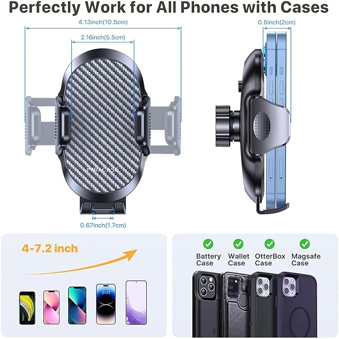 Miracase 2025 Upgraded Universal Cup Phone Holder for Car, [Rotatable & Adjustable] Long Neck Car Cup Holder Phone Mount Compatible with iPhone, Samsung, Google & More Smartphones