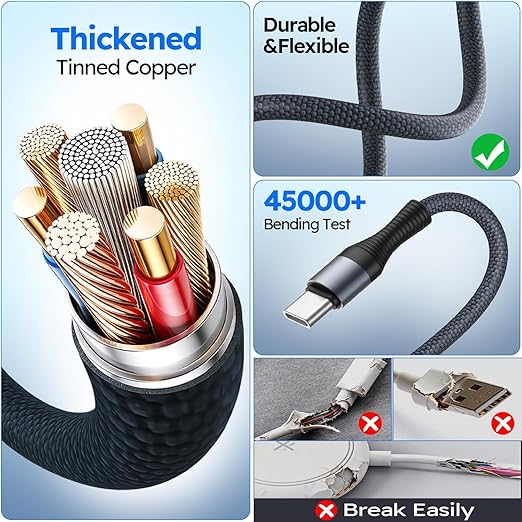 Cruise Essentials 2026, 3 in 2 Multi Charging Cable for iPhone Watch Charger/iPhone 17/IP, iWatch Charger, Travel Camping Essentials Compatible with iWatch 11-2/Ultra/iPhone 17-8,Car (2Pack,5FT)
