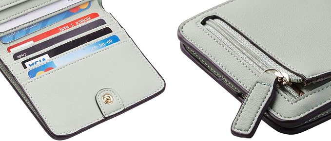 Toughergun Women’s Small Slim Leather Wallet with RFID Protection, Compact Bifold Mini Purse with Clear ID Window