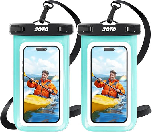 JOTO 2 Pack Waterproof Phone Pouch Case Up to 7", IPX8 Underwater Phone Case Cellphone Dry Bag for iPhone 17/Air 16 15 14 13 12 Pro Max Xs Max XR X 8 7 6S Plus SE/Galaxy S24 S23 S22 -Green
