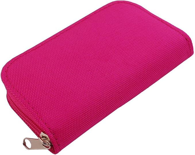 Memory Card Case - Mixtecc Carrying Case Suitable for Micro SD, Mini SD and 4X CF, Card Holder Bag Wallet for Media Storage Organization (Pink)