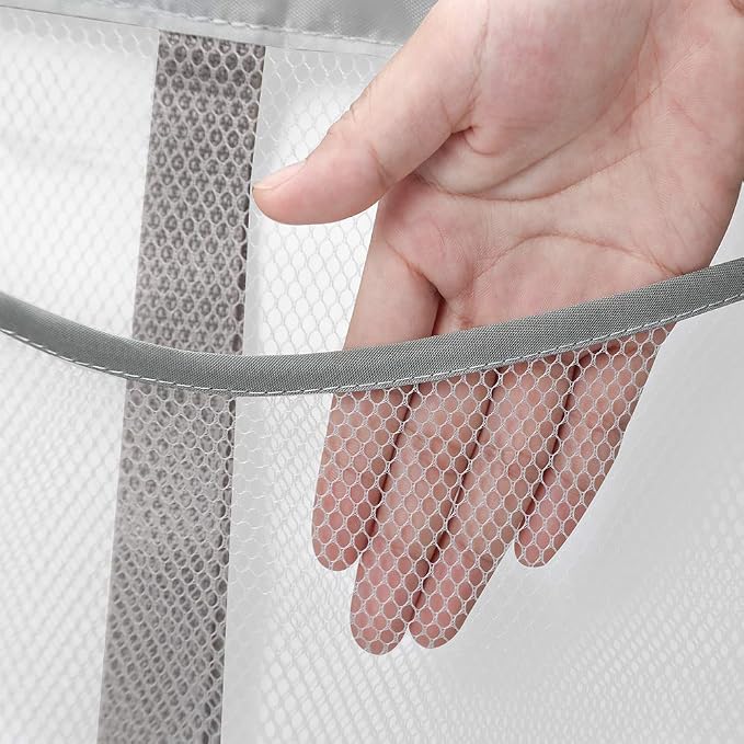 Portable Mesh Pocket with Rotatable Hanger, Quick Dry Serial Type Bath Storage Organizers for Travel, Camper, RV, Gym, Cruise, Cabin, College Dorm Shower(Gray)