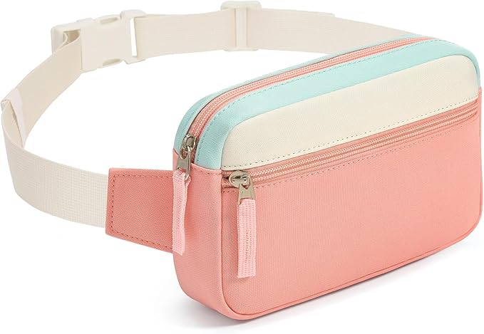 Fanny Pack Birthday Graduation Gifts for 7 8 9 10 11 12 13 Year Old Teen Girls Her Kids, Preppy Cute Trendy Stuff Colorblock Crossbody Bag Adjustable Belt Bags for Travel Essentials