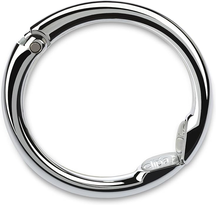 Clipa Bag Hanger - The Ring that Opens Into a Hook, Closes Automatically | Hangs Almost Anywhere in Just 1/2" of Space | Holds 33 lbs | 9 Styles | 3 yr Warranty