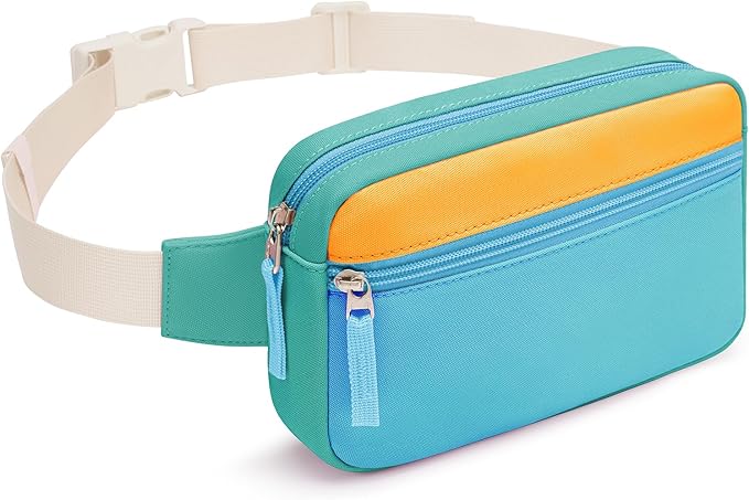 Fanny Pack Birthday Graduation Gifts for 7 8 9 10 11 12 13 Year Old Teen Girls Her Kids, Preppy Cute Trendy Stuff Colorblock Crossbody Bag Adjustable Belt Bags for Travel Essentials