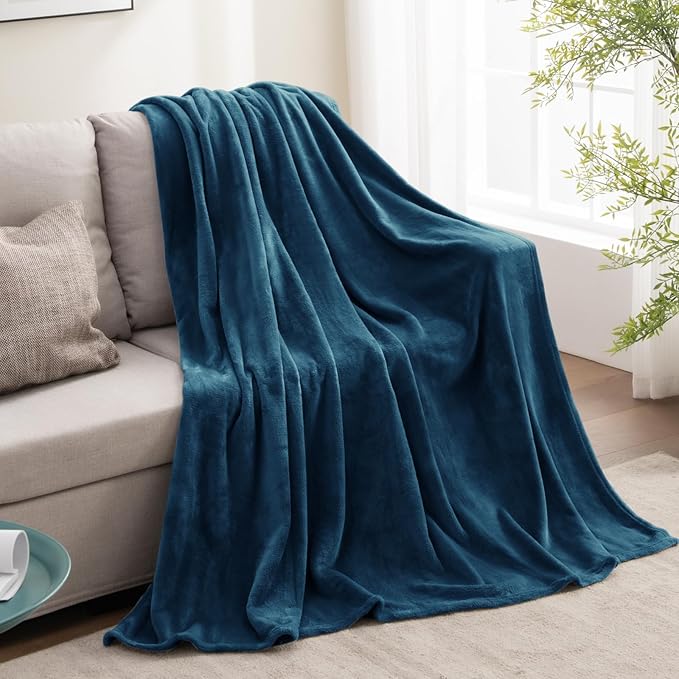 BEDELITE Fleece Blanket Mineral Blue Throw Blankets for Couch & Bed, Luxury Plush Cozy Fuzzy Blanket 50x60 inches, Super Soft Warm Lightweight Throw Blanket for Travel Camping