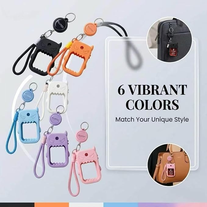 Silicone Case for Touchland 1FL.OZ Sanitizer. Cute protective holder with retractable lanyard & keyring.