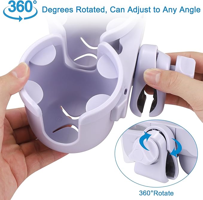 Accmor Stroller Cup Holder with Phone Holder, Bike Cup Holder, Universal Cup Holder for Uppababy Nuna Doona Strollers, 2-in-1 Cup Holder for Walker, Wheelchair, Scooter