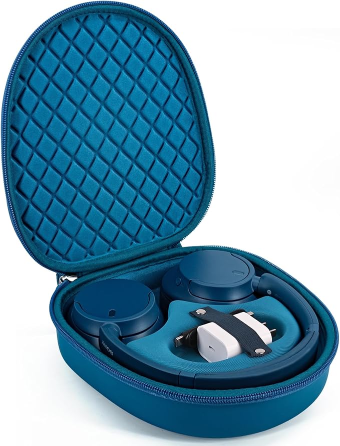 Headphone Case for Sony WH-CH720N WH-CH720NB, Hard Portable Over Ear Headphone Carrying Case, Wireless Headphone Storage Protective Case for Travel Home (Blue-Pattern)