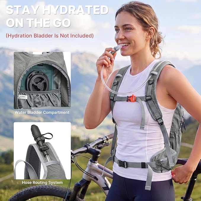 G4Free 20L Hiking Backpack with Waist Strap for Women Men, Lightweight Waterproof Daypack for Travel Camping Outdoor, Grey