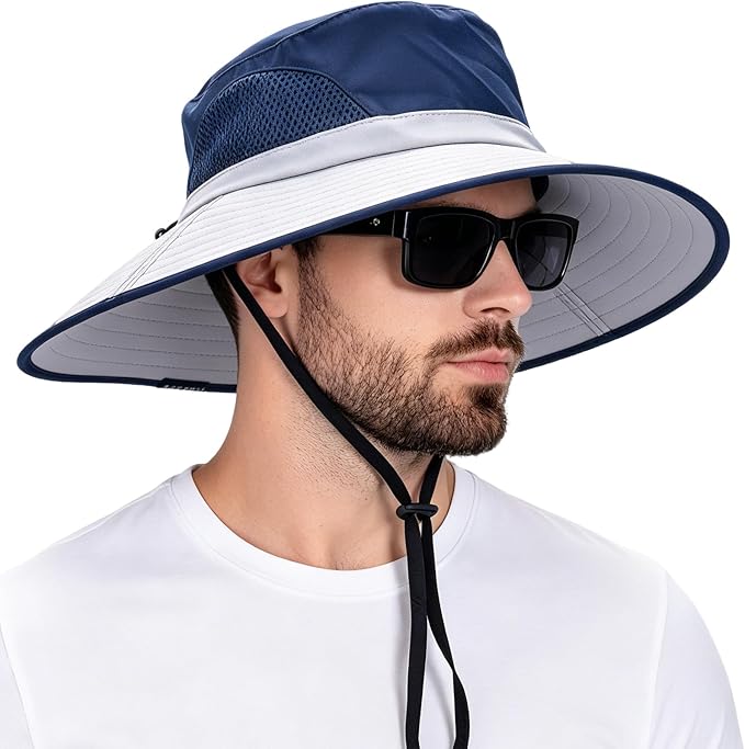 EINSKEY Wide Brim Sun Hat, UPF 50+ UV Protection Waterproof Packable Bucket Hat for Men & Women, Fishing Hiking Beach Garden