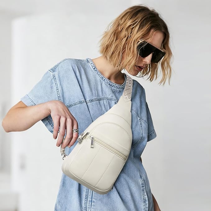 Small Sling Bag for Women, Puffer Crossbody Bag Anti Theft Travel RFID Purses Fanny Packs for Travel Hiking