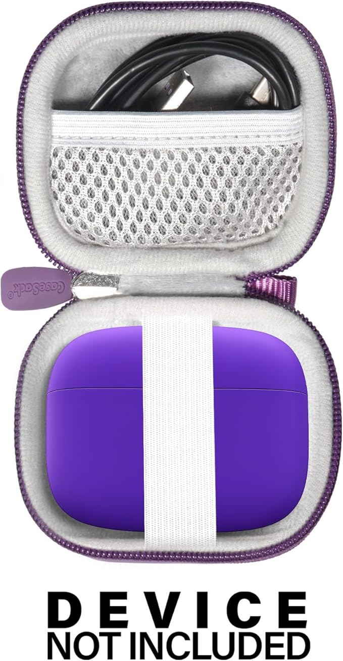 Case for TAGRY X08 Bluetooth Headphones True Wireless Earbuds 60H, mesh Pocket for Charge Cable (Violet)