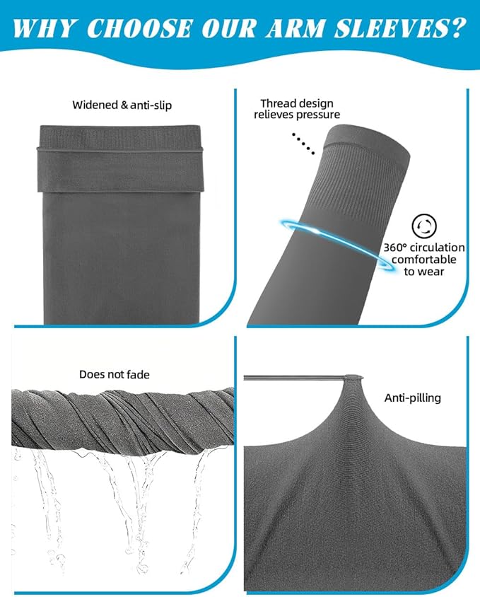BHYTAKI Cooling Compression Arm Sleeves for Men Women,UPF50 UV Sun Protection Sleeves for Work Sport Tattoo Cover Up
