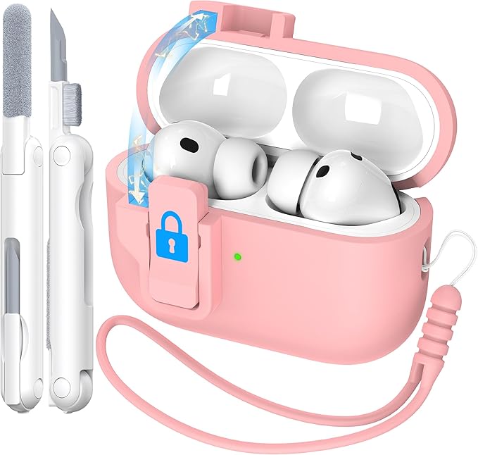 R-fun for AirPods Pro 3 Case with Cleaning Kit, Soft Liquid Silicone Rubber Protective Cover, Compatible with AirPods Pro 3rd Generation Case (2025), Compatible with MagSafe, Pink
