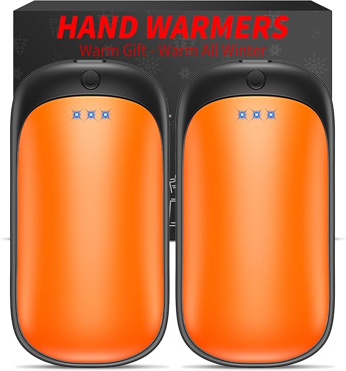 2 Pack Hand Warmers Rechargeable, Portable Electric Hand Warmers Reusable, USB 2 in 1 Handwarmers, Outdoor/Indoor/Warm Gifts for Men Women Kids