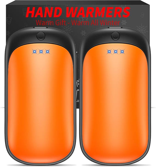 2 Pack Hand Warmers Rechargeable, Portable Electric Hand Warmers Reusable, USB 2 in 1 Handwarmers, Outdoor/Indoor/Warm Gifts for Men Women Kids