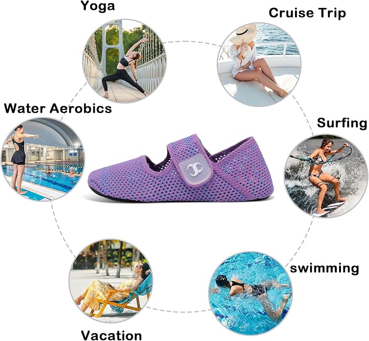 Water Shoes for Women Men Barefoot Beach Swim Aqua Socks Summer Wide Slides Sandals Quick Dry Pool River Sea Sock Shoes