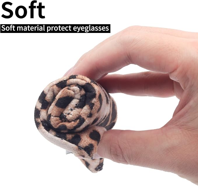 Face Shadow Double Glasses Case Soft Eyeglass Case For Women Men Squeeze Top Sunglasses Case With Cleaning Cloth