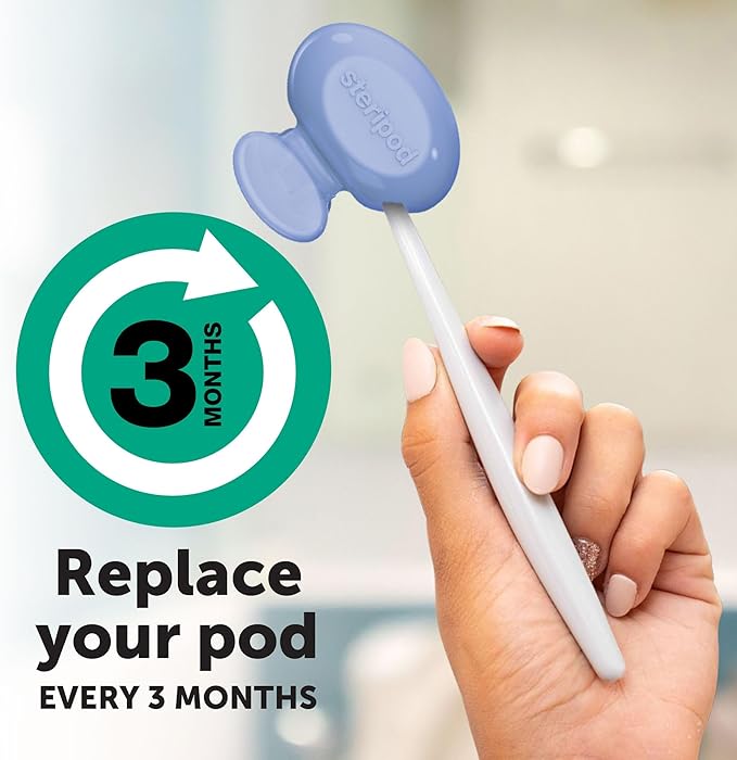 Steripod Clip-on Toothbrush Protector, Green/Silver, 2 Count (Pack of 12)