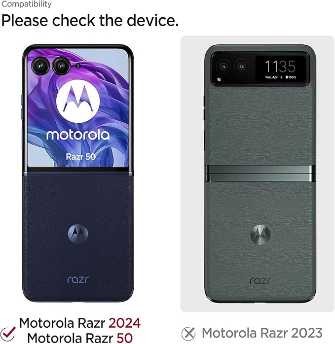 Miimall Slim fit for Motorola Razr 2024 Case with Screen Protector,Thin [Military Grade Shockproof][Camera Protection] Drop-Proof Hard Nonslip Rugged Grip Durable Cover,Razr 2024 Case,Black